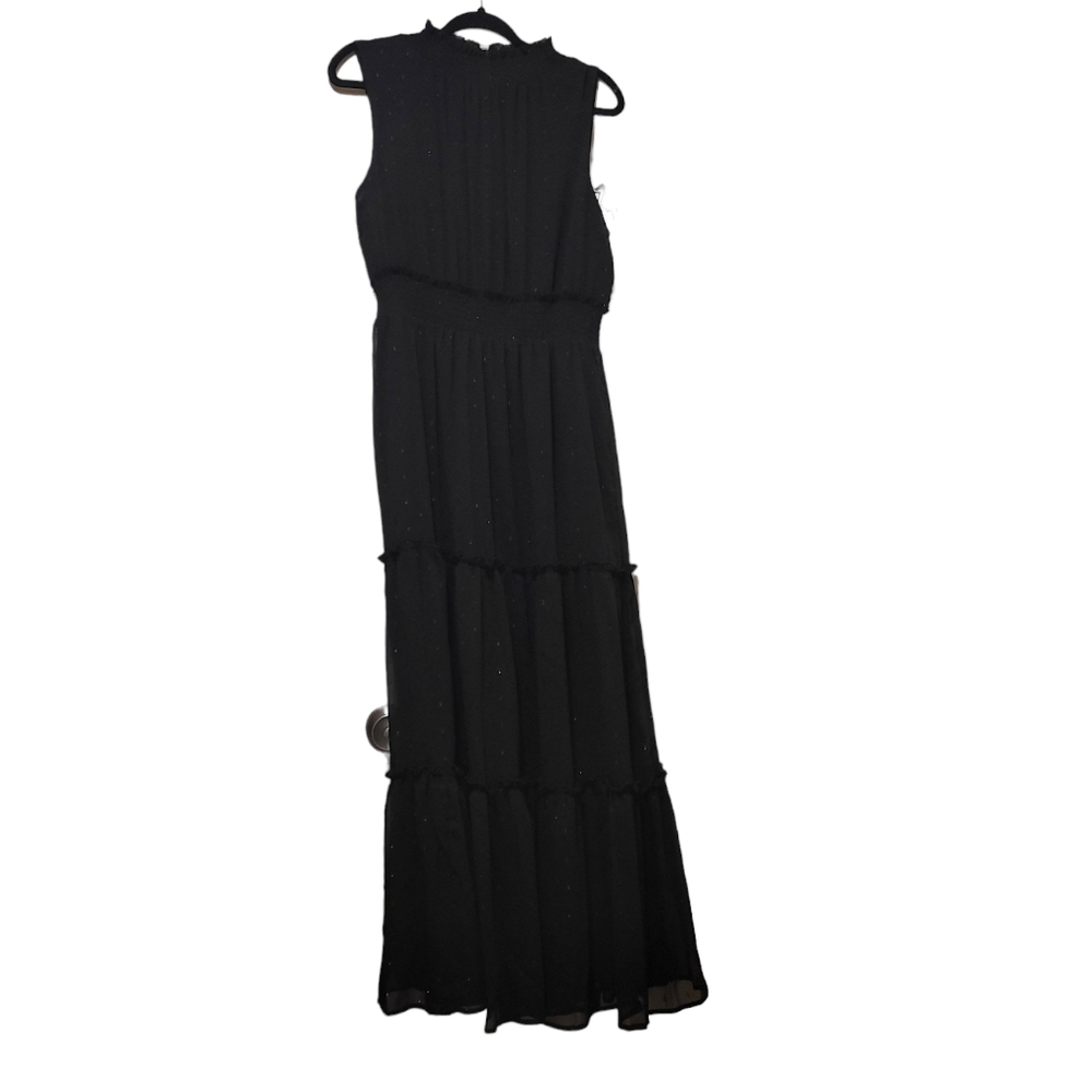 Draper James RSVP High Neck Maxi Dress Black Size L NWT